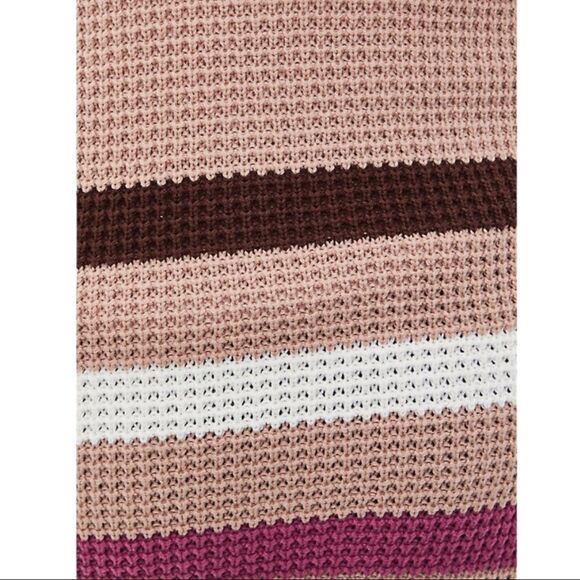 NEW Multicolor Striped Long Sleeve Open Front Pockets Mid Length Cardigan - Picture 4 of 4